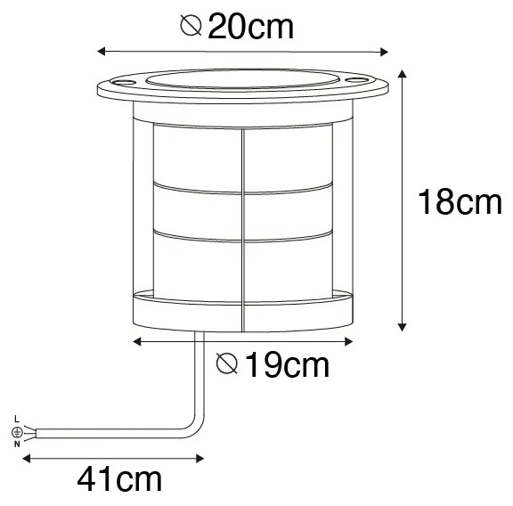 Buiten grondspot zwart AR111 verstelbaar IP65 - Delux Honey Modern GU10 IP65 Buitenverlichting