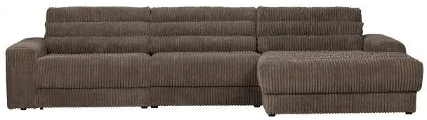 BePureHome Date Chaise Longue Rechts Grove Ribstof Mud - Polyester - BePure - Industrieel & robuust