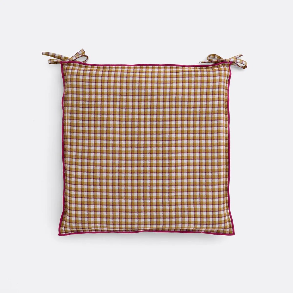 Stoelkussen, geruit katoen, NINON