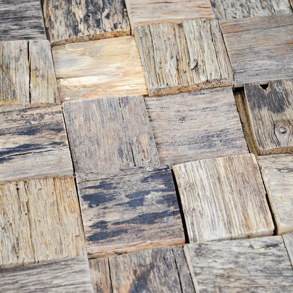3D Houten Wandpaneel | Marine Shipwood | 30×30 cm | Wanddecoratie