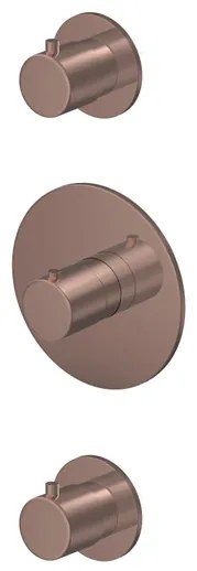 Hotbath Buddy inbouwthermostaat - 2 stopkranen - geborsteld koper PVD CB007EXTBCP