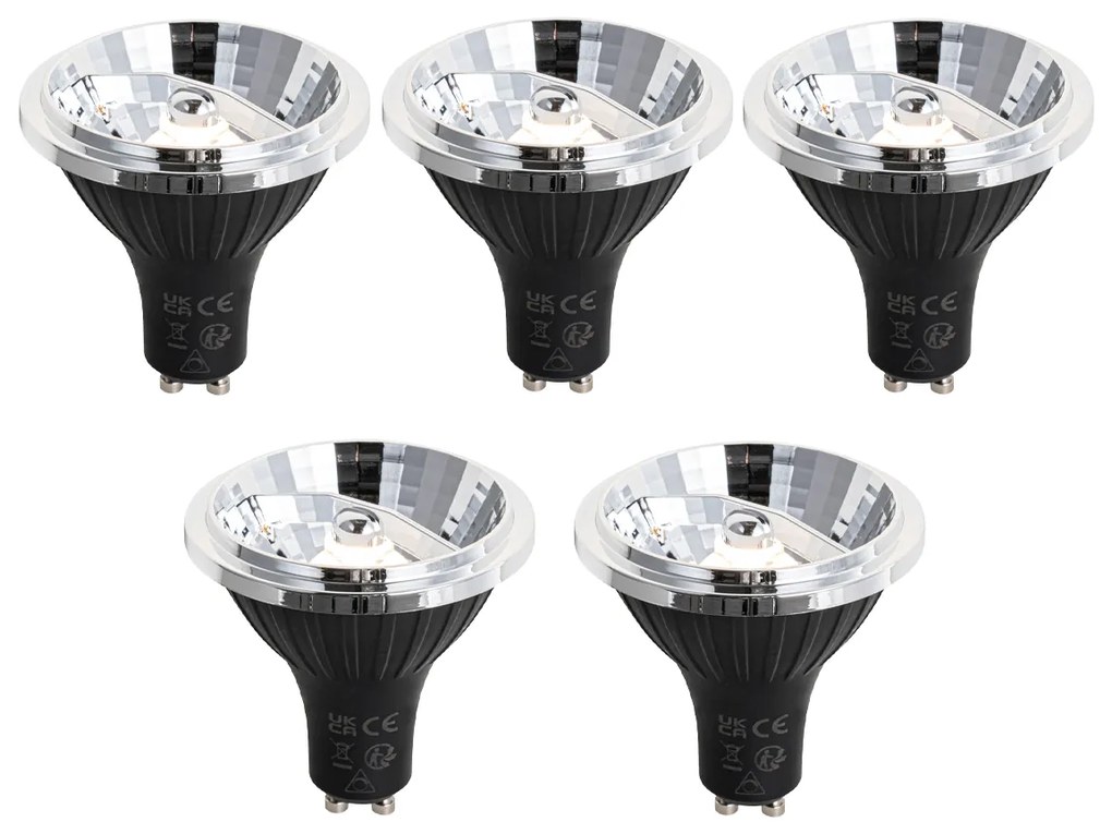 Set van 5 GU10 3-staps dimbaar LED lamp 70mm 6.5W 600 lm 2700K