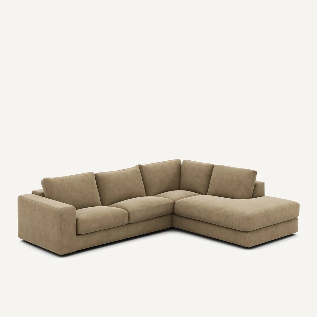 Hoekbank in stonewashed fluweel, SKANDER