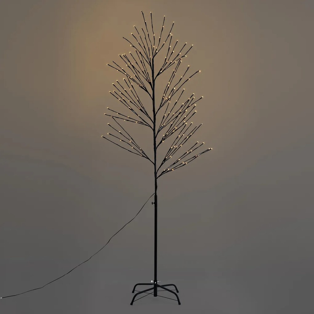 Kerst kerstboom zwart 200cm incl. LED IP44 - Vixen