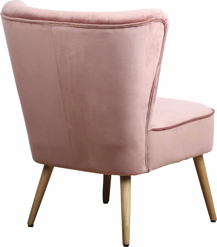 Fauteuil - Eva - stof Velours roze