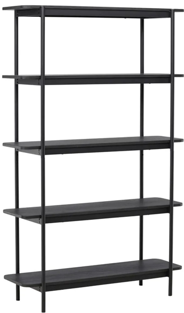 Openkast Met Vijf Planken Zwart - 120x40x190cm.