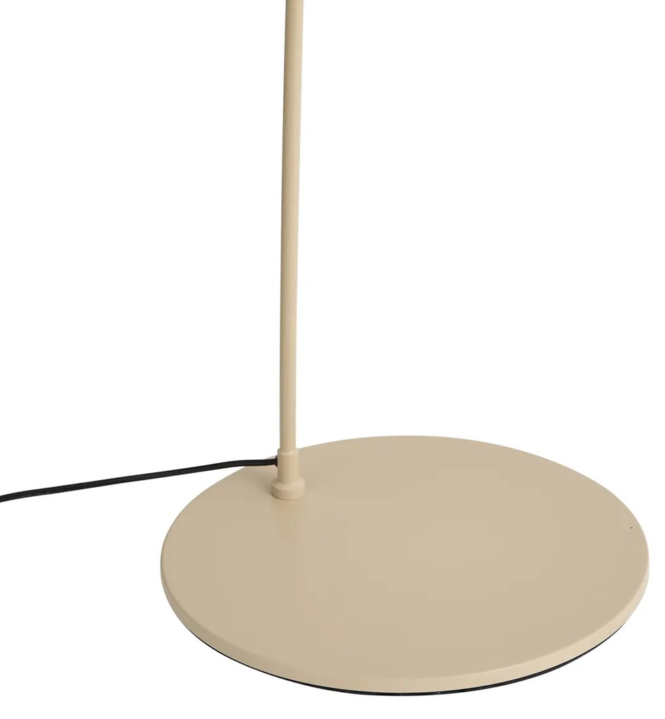 Moderne booglamp beige met teddy kap - Vinossa