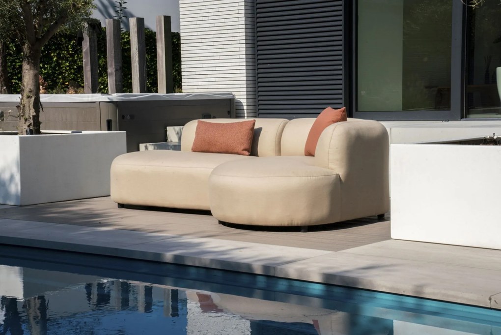 Flow Plush loungebank Heather chalk All Weather loungeset Beige Sunbrella Chaise loungeLoungebank Chaise longue loungeset outdoor textiel -