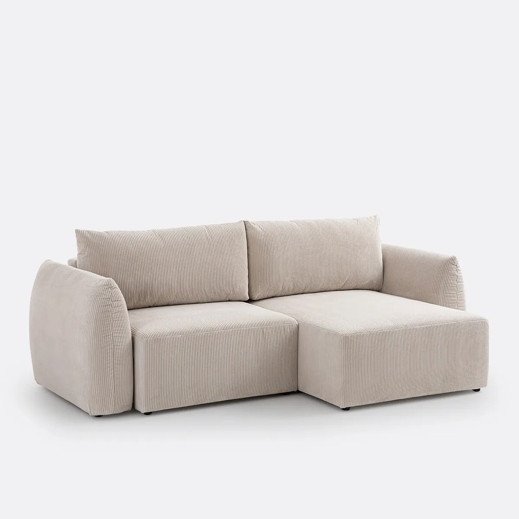 Corduroy hoekslaapbank met koffer, EDITH