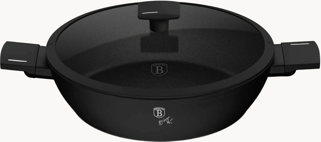 Korte kookpan Matt Black met deksel