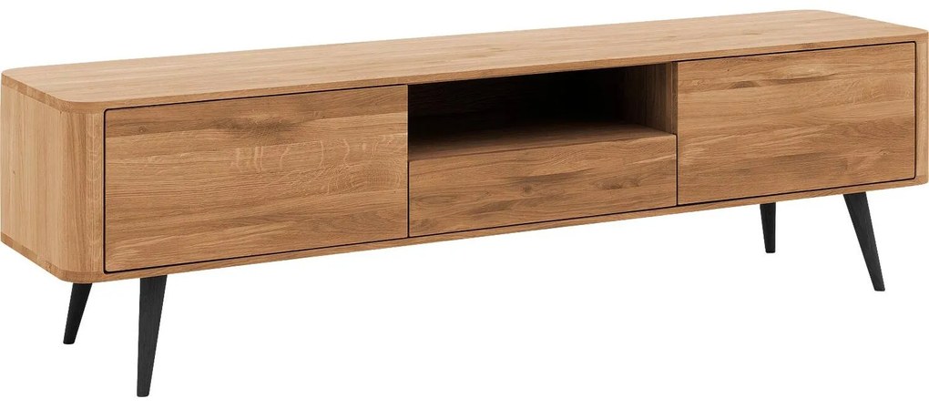 Goossens Tv Dressoir Bjarte, 2 deuren 1 lade 1 open vak 42 cm diep 180 cm breed