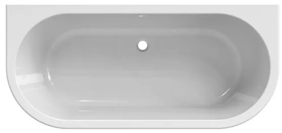 Xenz Charley half-vrijstaand bad - 165x76x58 - rond overloopgat - zonder afvoer - Acryl - wit glans 7020-01-ROZA