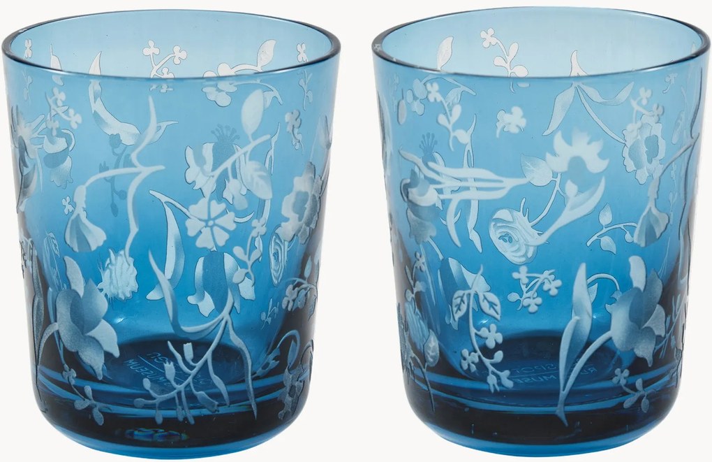 Mondgeblazen tumblers Scattered Flowers, 2-delig