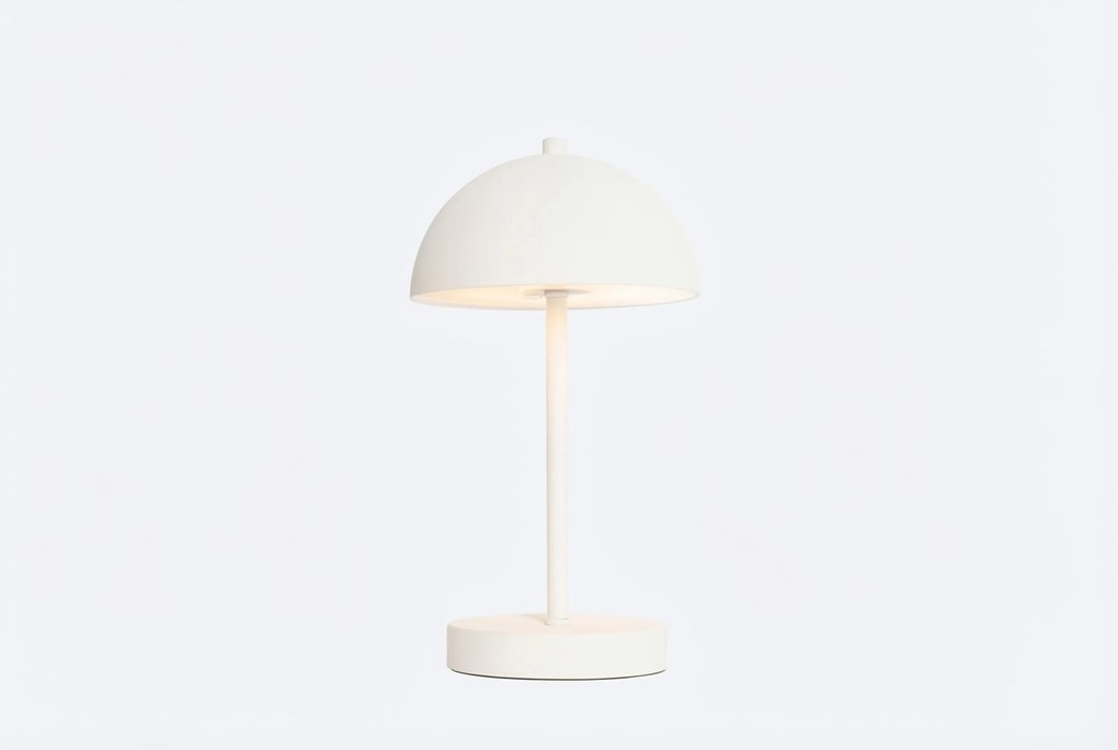 Buiten Tafellamp Mushroom Wit Oplaadbaar -staps Dimbaar - Keira Kunststof /Staal Wit