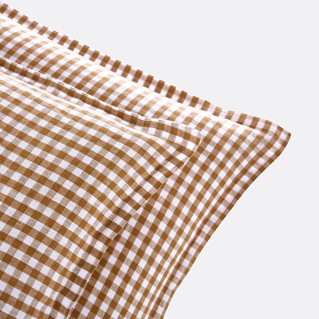 Kussensloop in gewassen linnen, Acélie Bronskleur