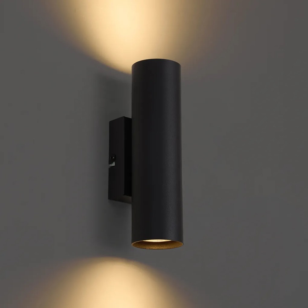 Moderne wandlamp zwart 2-lichts - Jeana