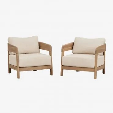 Set Van 2 Tuinstoelen Van Acaciahout Uleno Lichte Acaciekleur - Sklum
