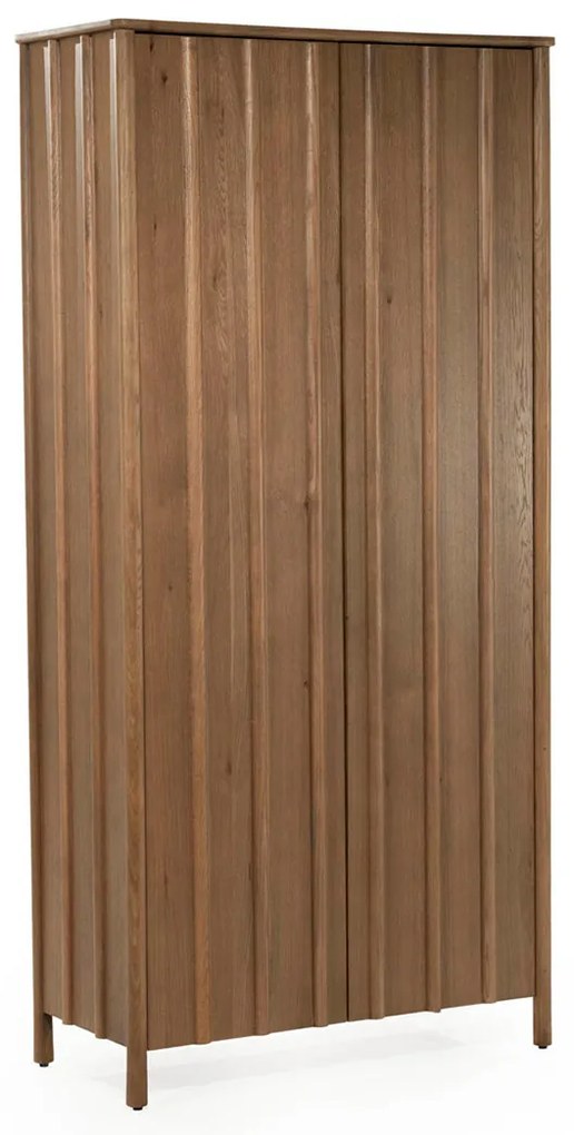 Hoge Wandkast Eikenhout Bruin - 102x47x210cm.