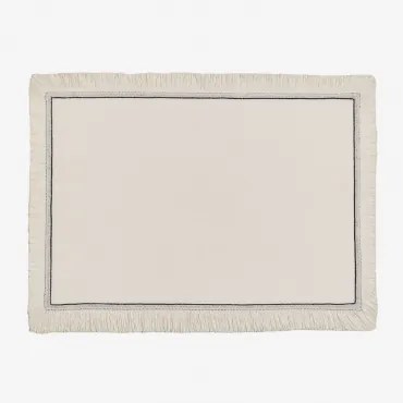 Katoenen Placemat Vimisy Grijsachtig Wit - Sklum