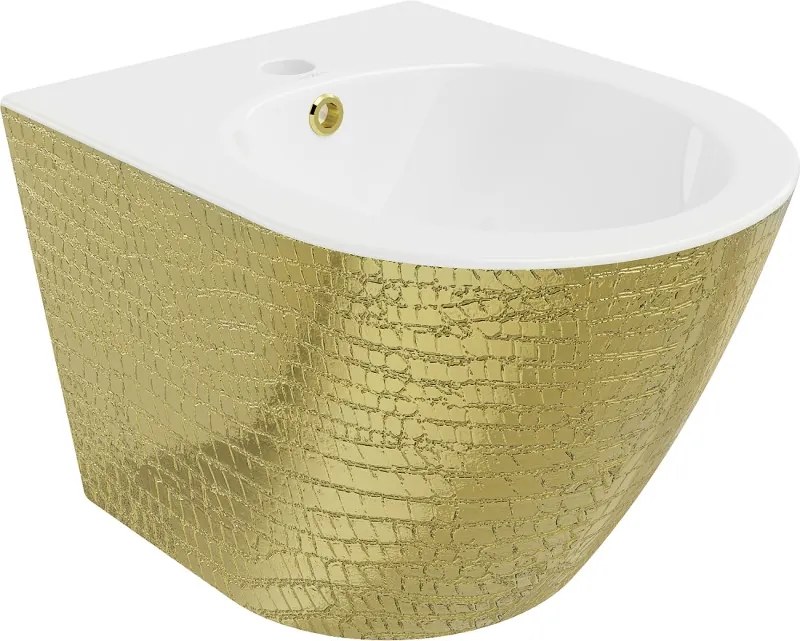 Mexen Lena hangend bidet, wit/gouden schubbenpatroon - 35224808