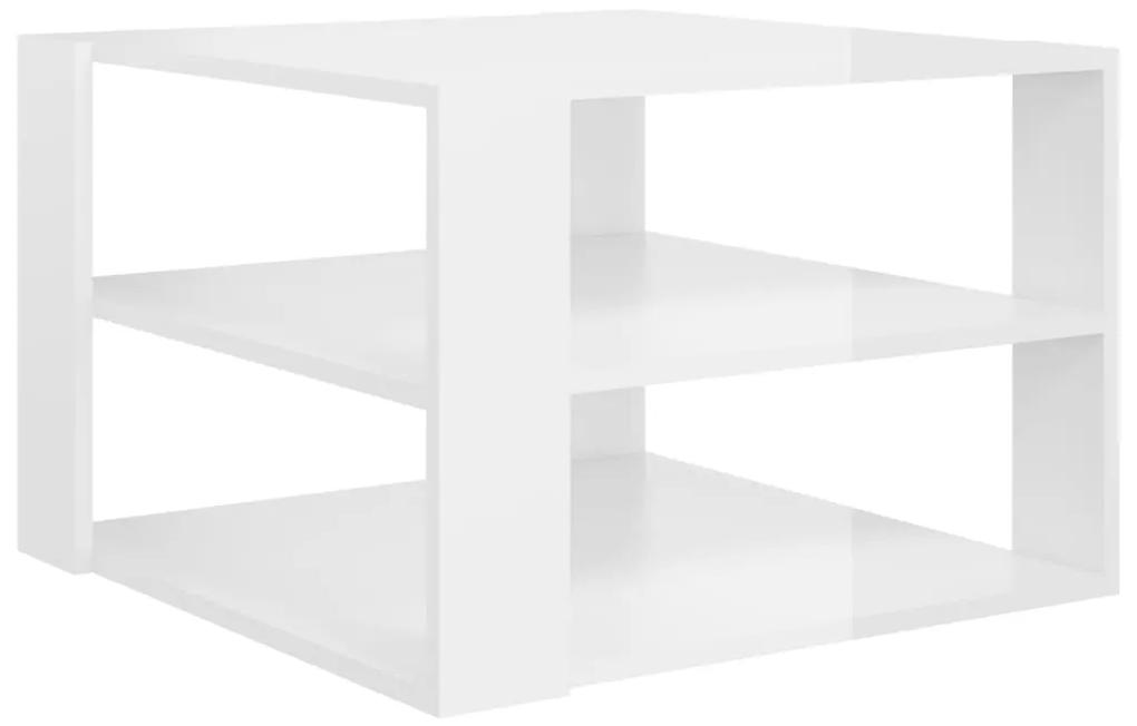 vidaXL Salontafel 60x60x40 cm spaanplaat hoogglans wit