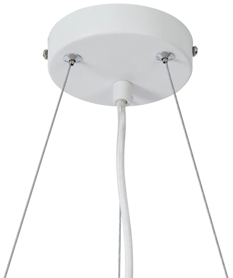 Moderne hanglamp hout print met wit 6-lichts - Jeana Circle