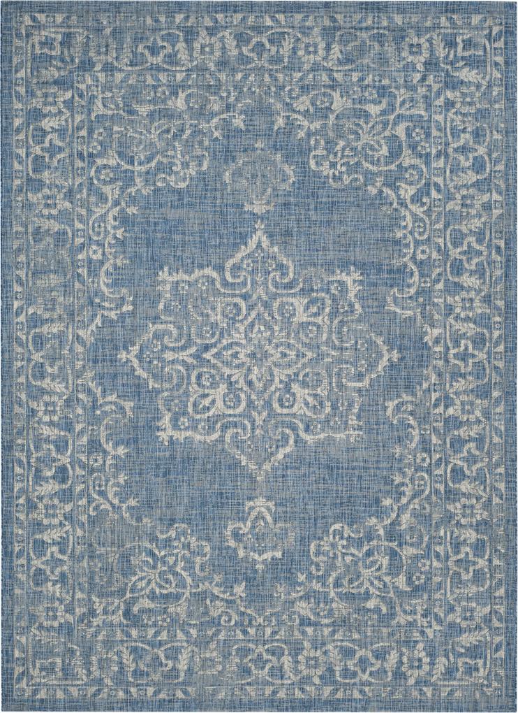 Safavieh | In- & outdoor vloerkleed Mirabelle 200 x 300 cm marineblauw, grijs vloerkleden polypropyleen vloerkleden & woontextiel vloerkleden