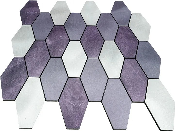 Zelfklevende Mozaïektegels Metaal | Picket Paars | 30×30 cm | Keuken, Bad & WC