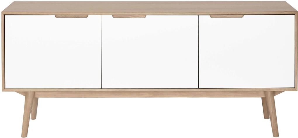 Wood and Vision Curve Sideboard dressoir large 3 eiken deuren wit