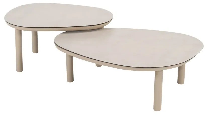 Taste by 4 Seasons Monroe set van 2 loungetafels latte 65 x 50 en 80 x 60 cm Loungetafel beige weerbestendig