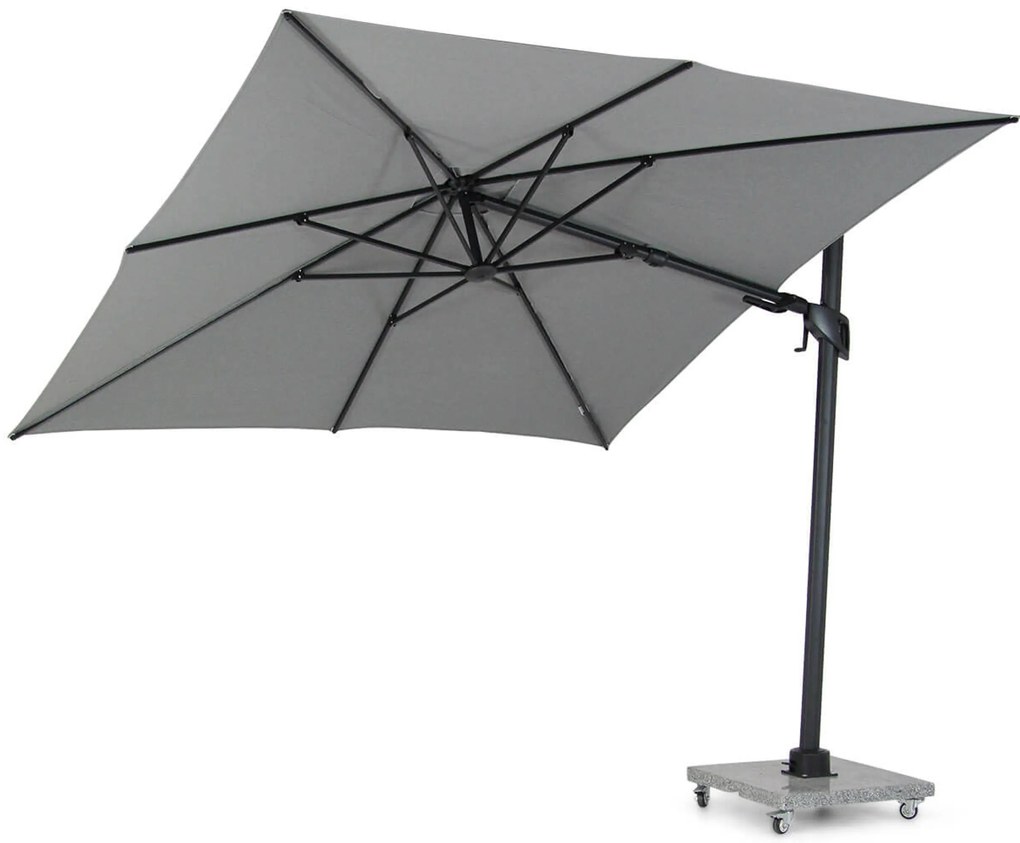 Santika Furniture Santika Belize Deluxe Parasol X Antraciet Frame/ Mid Grey (excl.voet) Aluminium Grijs