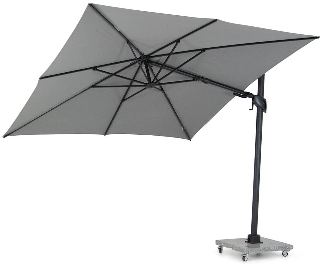 Santika Furniture Santika Belize Deluxe Parasol X Antraciet (incl. Voet) Grijs