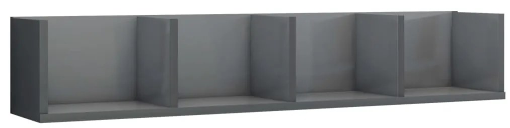 vidaXL Cd-wandschap 100x18x18 cm spaanplaat hoogglans grijs