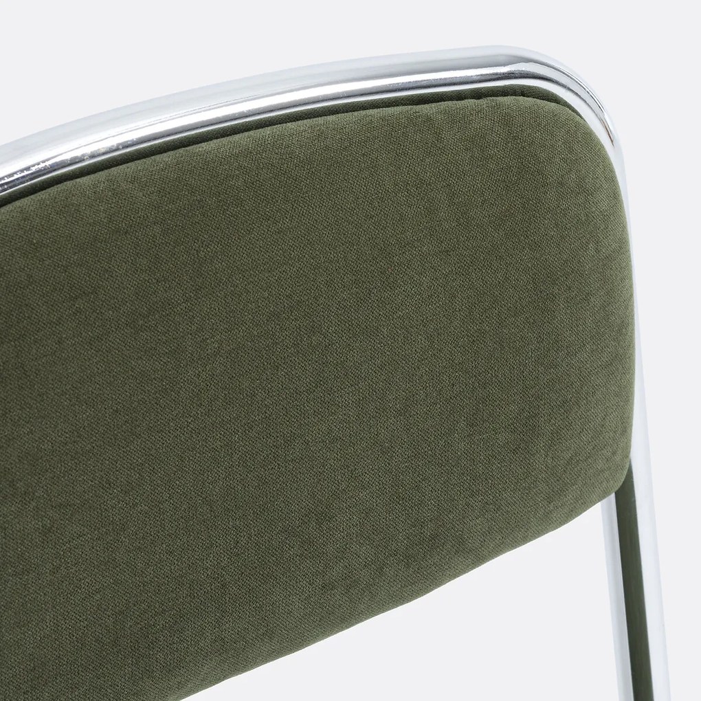 Set van 2 stoelen van chroom en stof Celestina