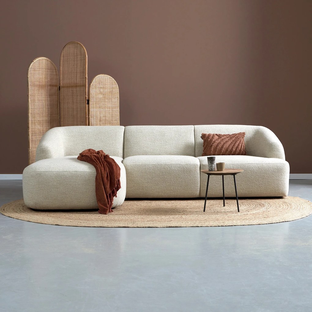 Kleine Hoekbank Beige Hoek Links