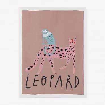 Decoratieve Afbeelding Gedrukt Op Canvas (30x40 Cm) Fulvio Kids Leopard - Sklum