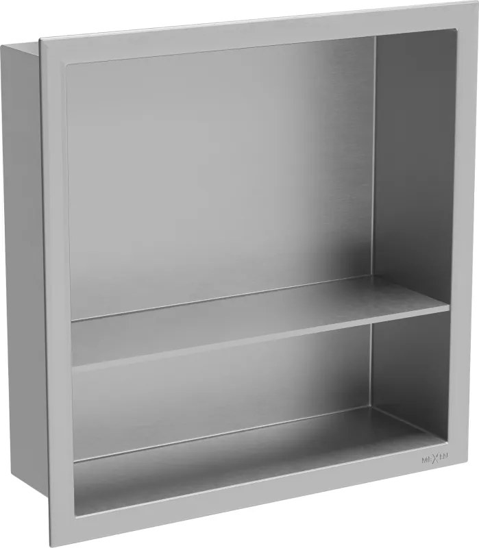 Mexen X-Wall-R Nisplank met flens en plank 30 x 30 cm, inox - 1910303010S