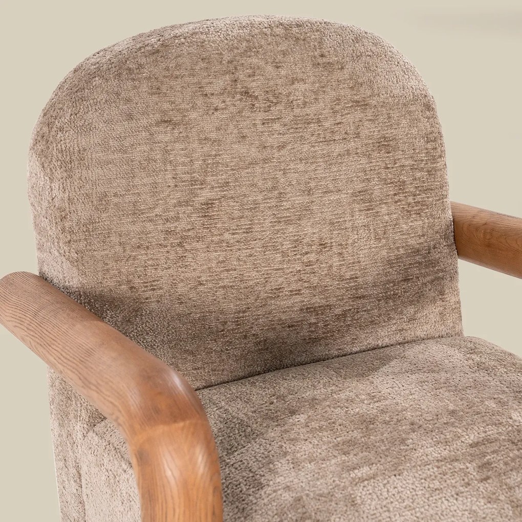 Fauteuil Met Hout Taupe