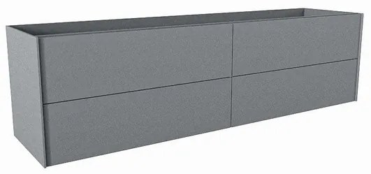 Mondiaz TENCE wastafelonderkast - 180x45x50cm - 4 lades - uitsparing links - push to open - softclose - Plata M37137Plata