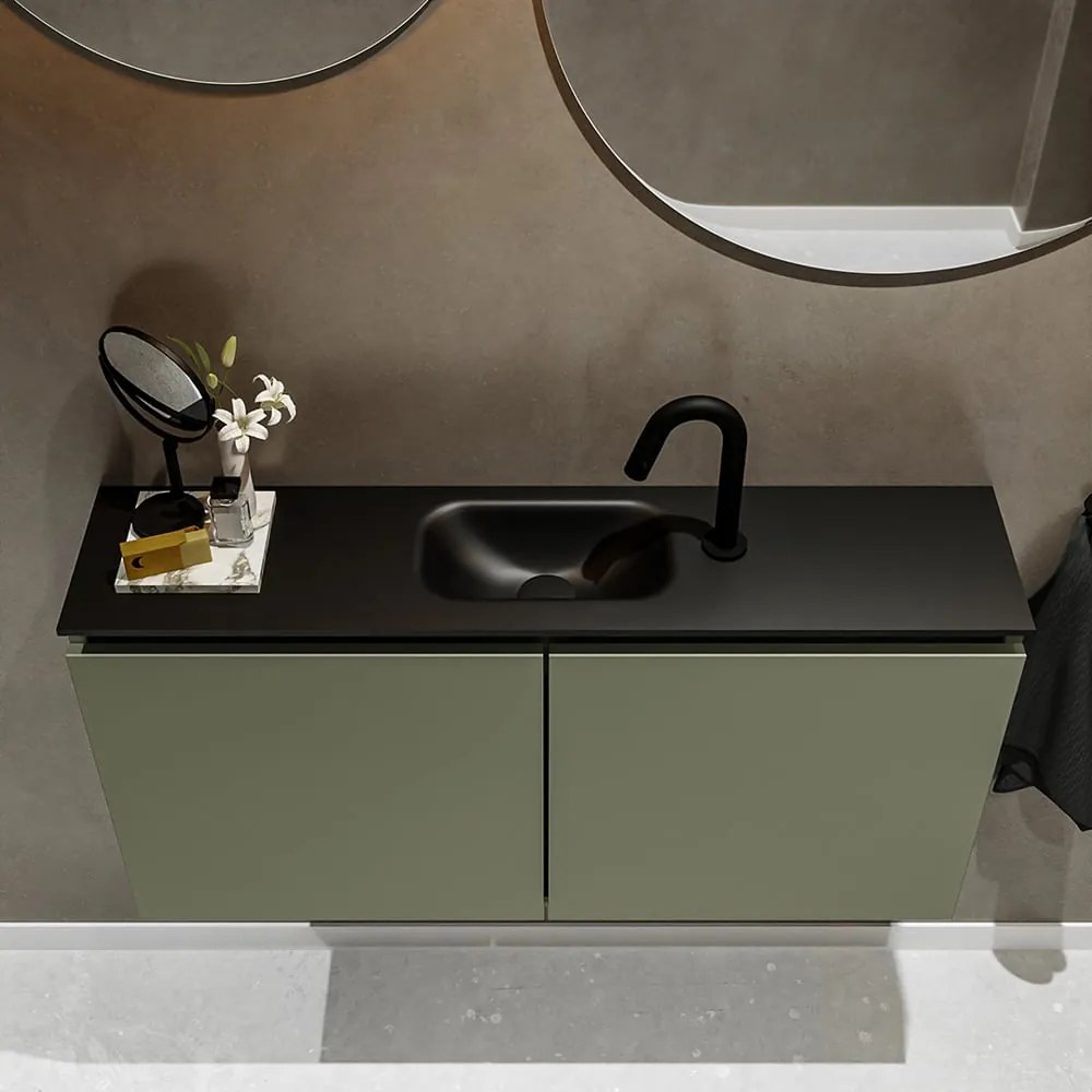 Mondiaz Ture 100cm toiletmeubel army met wastafel urban midden 1 kraangat