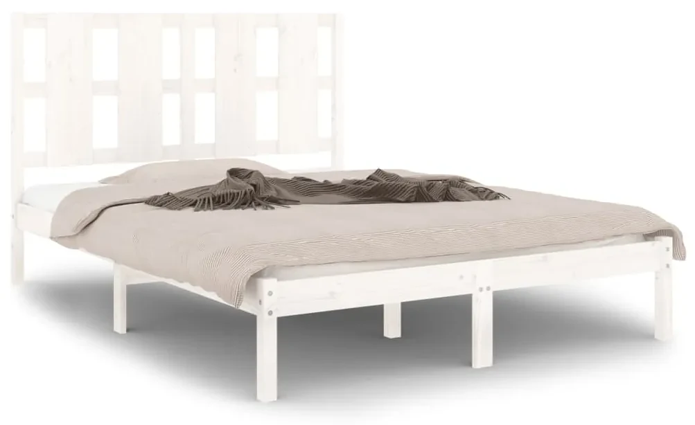vidaXL Bedframe massief grenenhout wit 120x200 cm