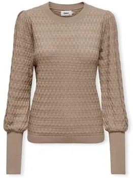 Trui Beige Only  Noos Faye Life Knit - Silver Mink