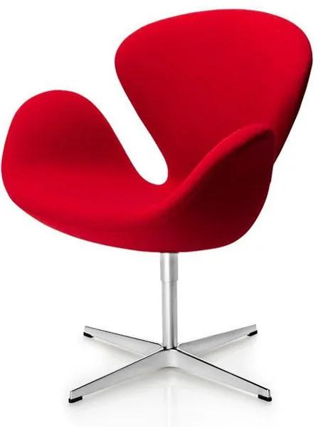 Fritz Hansen Swan Chair loungestoel rood Divina 623