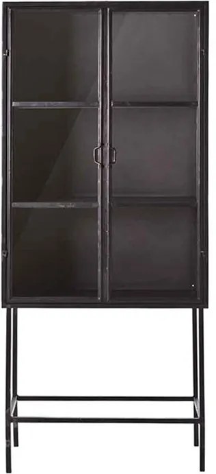 By-Boo Ventana Industriele Vitrinekast Met 2 Glazen Deuren - 85x41x199cm.