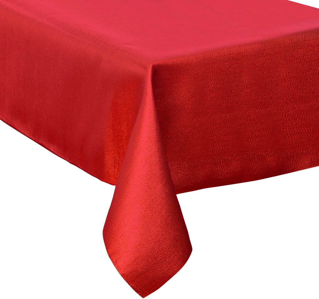 Feeric Lights &amp; Christmas Tafelkleed – 140 x 360 cm – Rood glitter – Katoen – Feestelijk en elegant