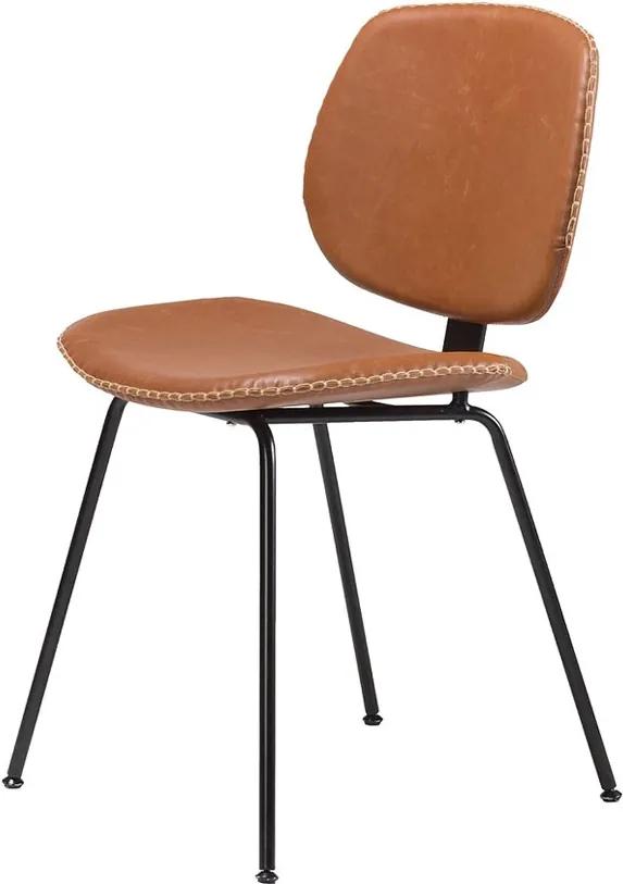 Artichok Vintage eetkamerstoel - Aimee - Cognac- Eetkamerstoelen - Vintage - Stoelen - Leer - Design - Ergonomische stoel