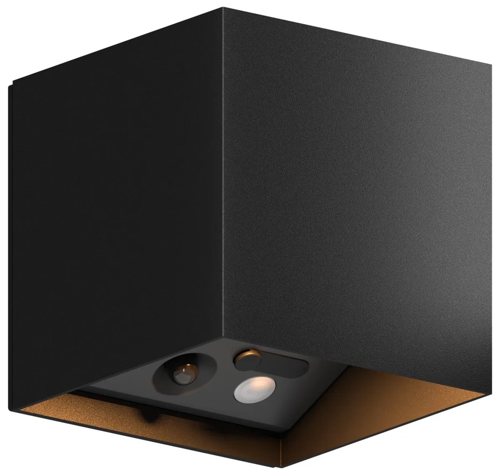 Volterra Up en Down Muurlamp Zwart Oplaadbaar met Bewegingssensor