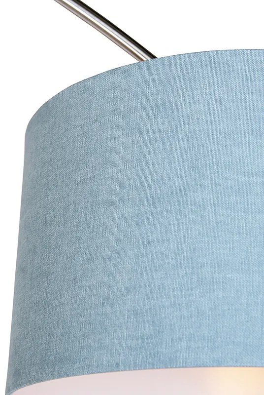 Booglamp staal met kap 35/35/20 blauw verstelbaar - XL Modern E27 Binnenverlichting Lamp