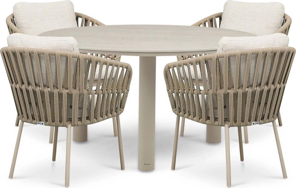 Tuinset 4 personen 140 cm Rope Zand/Beige Coco Elara/Trino