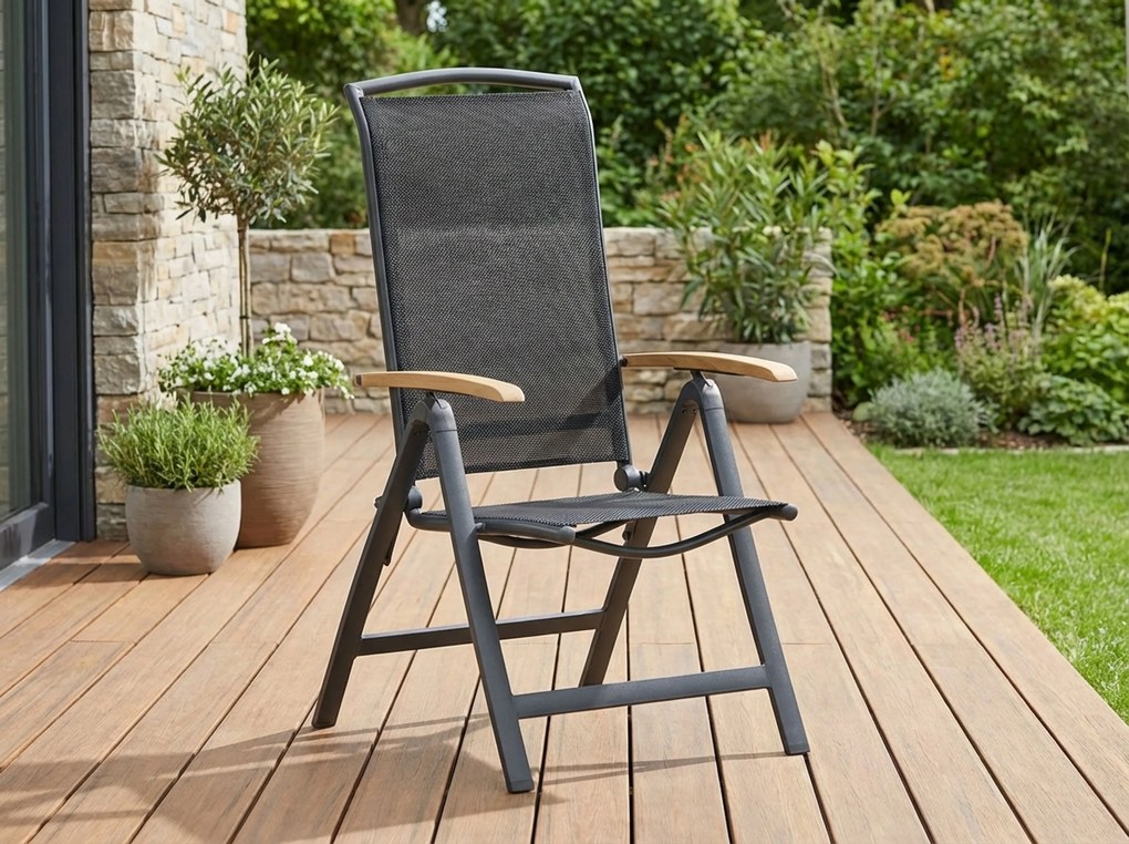 Tuinset Ronde Tuintafel 4 personen 120 cm Aluminium/Textileen /Aluminium/textileen Grijs  Lifestyle Garden Furniture Rosello/Fabriano